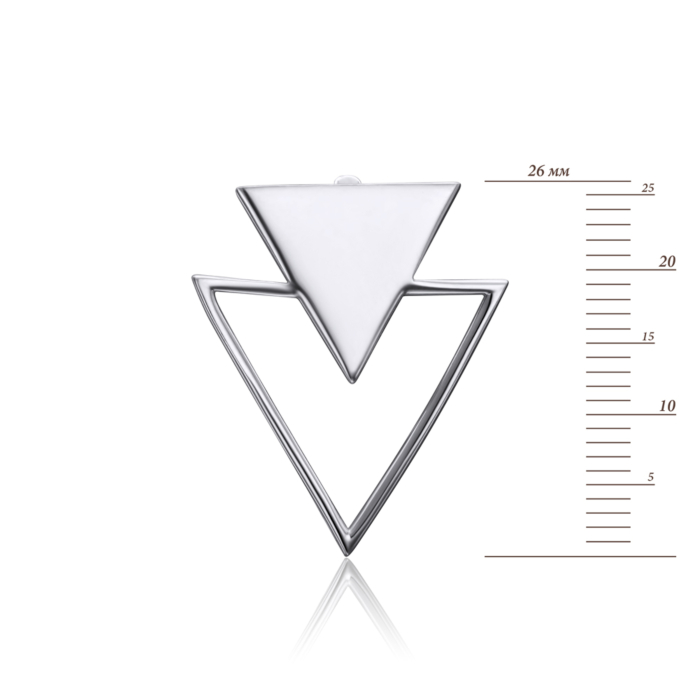 Срібні сережки-пусети без вставки. Артикул 40636/12/1