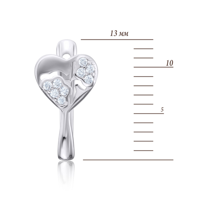 Срібні сережки з фіанітами. Артикул 40637/12/1/1