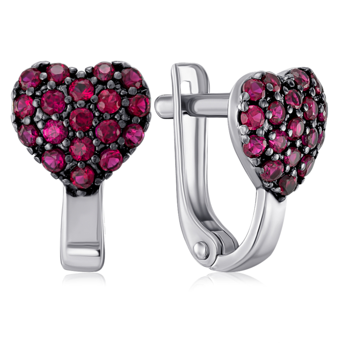 Серебряные серьги с фианитами. Артикул 40642/12/1/1444