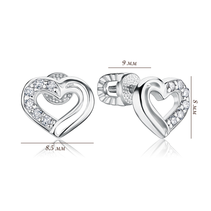 Срібні сережки з фіанітами. Артикул 40655/12/1/13