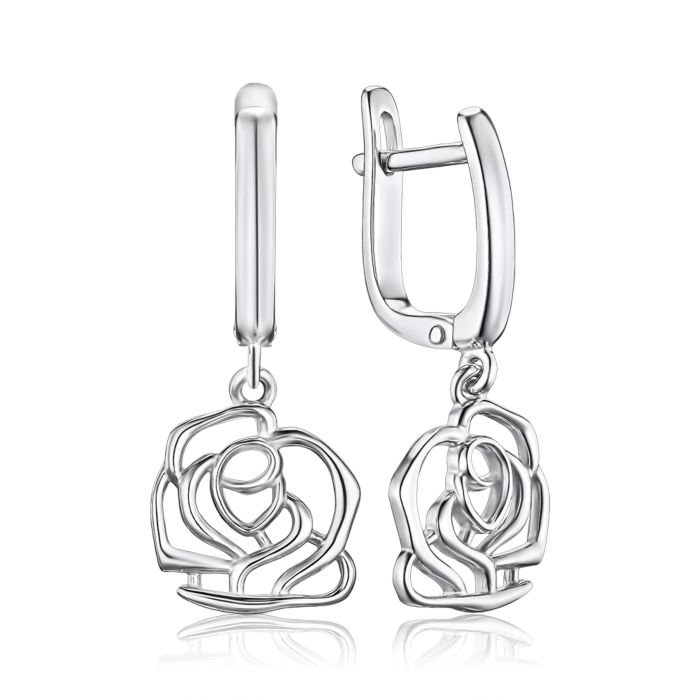 Срібні сережки без вставки 40695/12/1