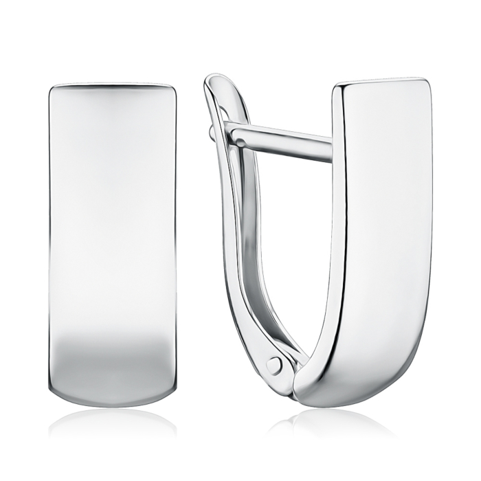 Серебряные серьги без вставки. Артикул 40718/12/1