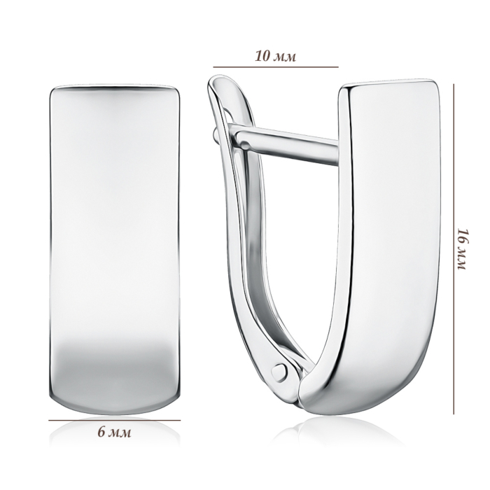 Серебряные серьги без вставки. Артикул 40718/12/1