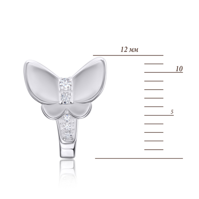 Серебряные серьги Бабочки с фианитами. Артикул 40719/12/1/3311