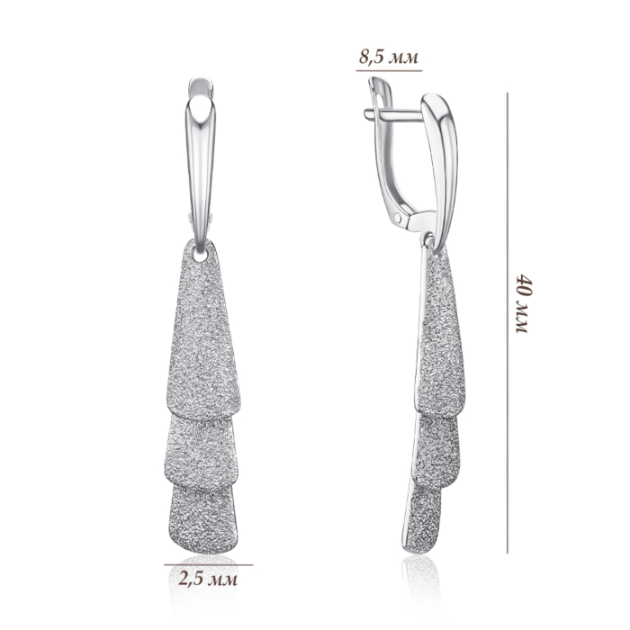 Серебряные серьги. Артикул 40733-1/12/3