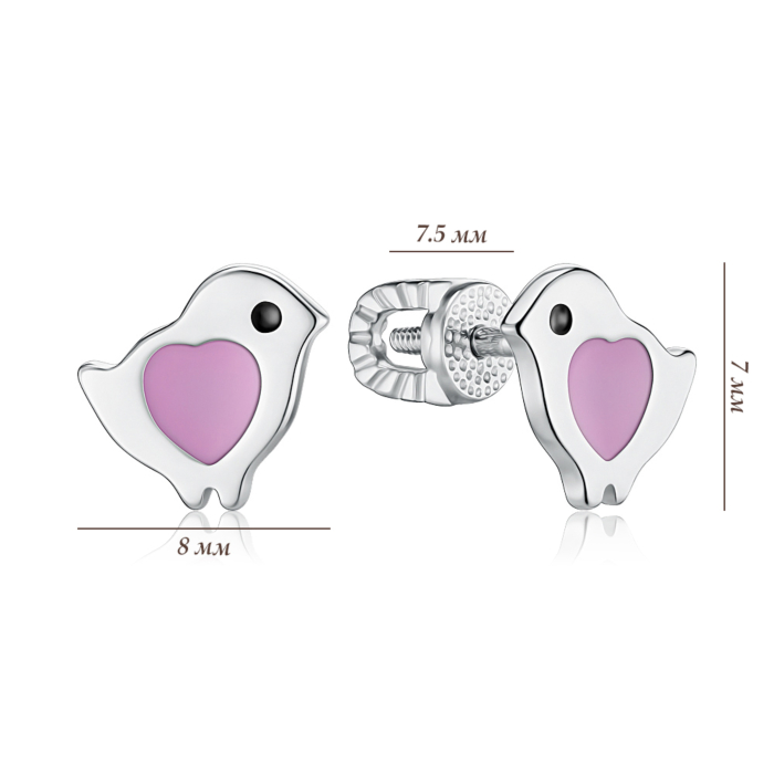 Серебряные серьги 40765/12/1/1432