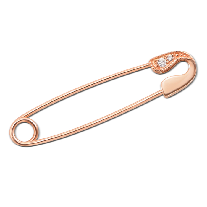 Золота брошка-булавка з фіанітами. Артикул 4080
