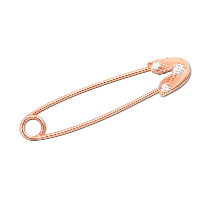 Золота брошка-булавка з фіанітами. Артикул 4083