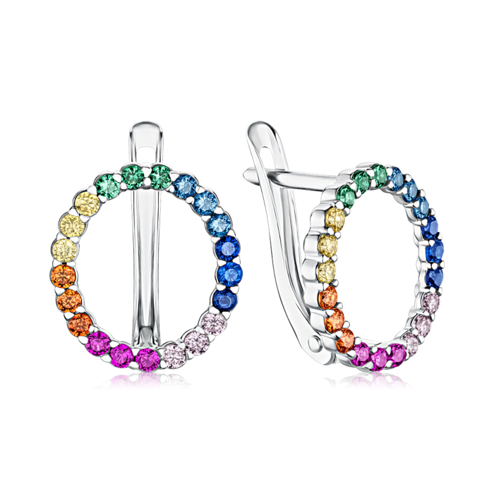 Срібні сережки з фіанітами 40886/12/1/21317