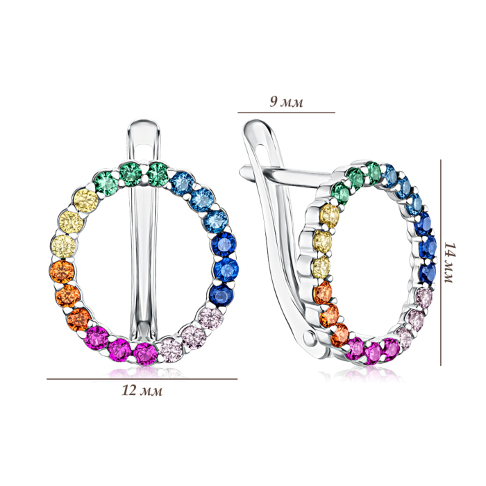 Срібні сережки з фіанітами 40886/12/1/21317