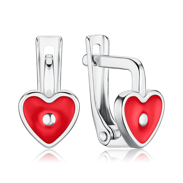 Срібні сережки з емаллю. Артикул 40966/12/1/392