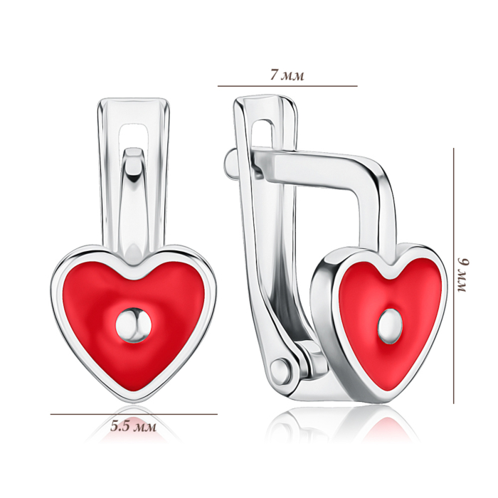 Срібні сережки з емаллю. Артикул 40966/12/1/392