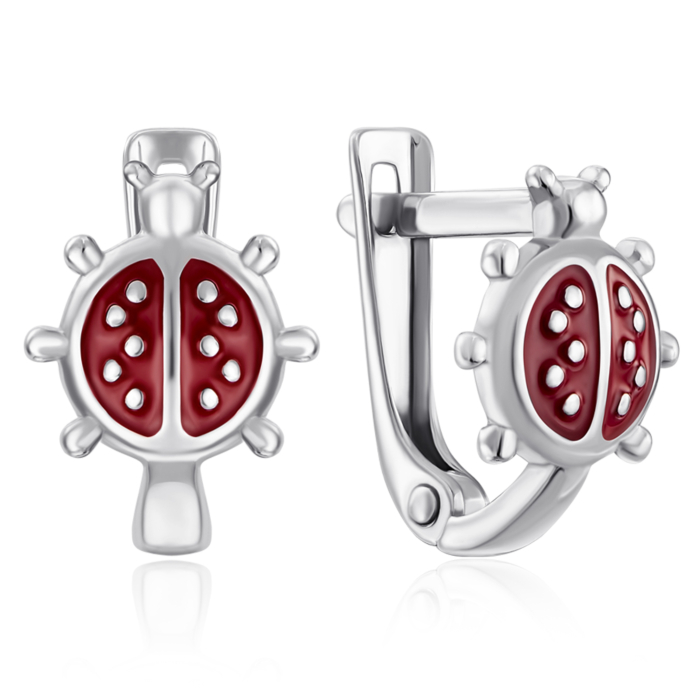 Срібні сережки «Сонечко» з емаллю. Артикул 40967/12/1/392