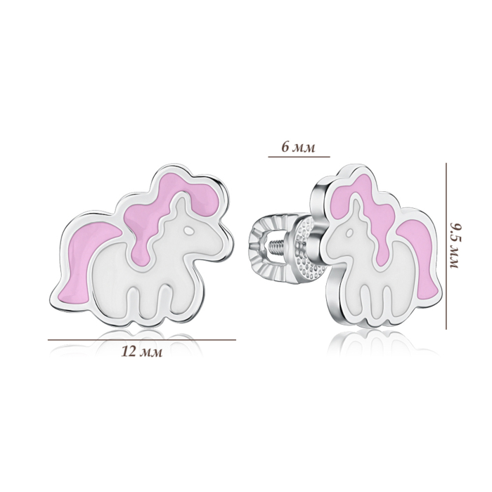 Серебряные серьги с эмалью. Артикул 40970/12/1/1095