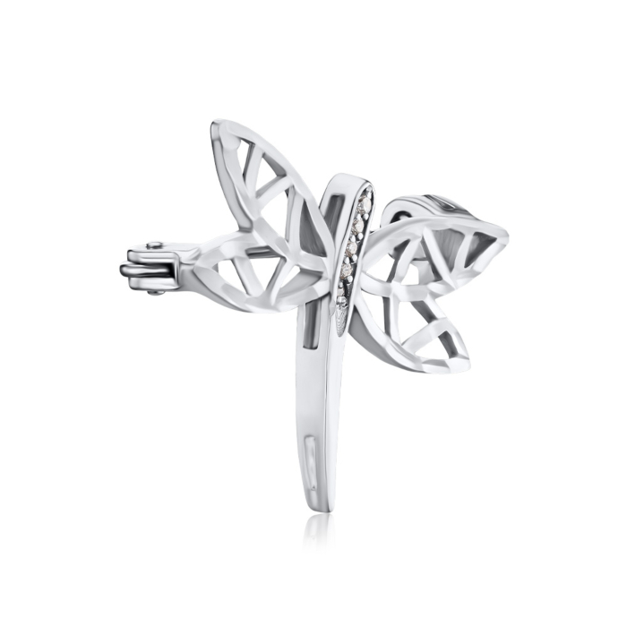 Срібна брошка з фіанітами 4097/12/3/36