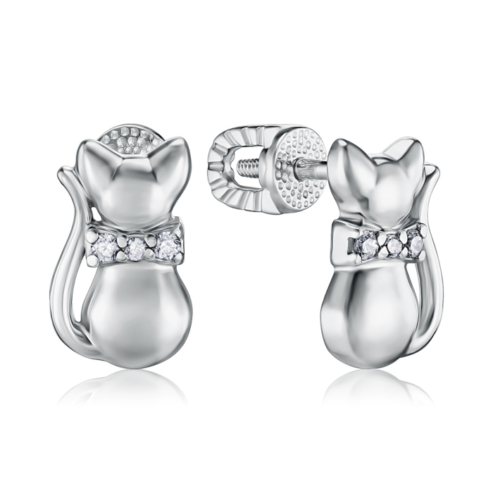 Срібні сережки з фіанітами 41018/12/1/36