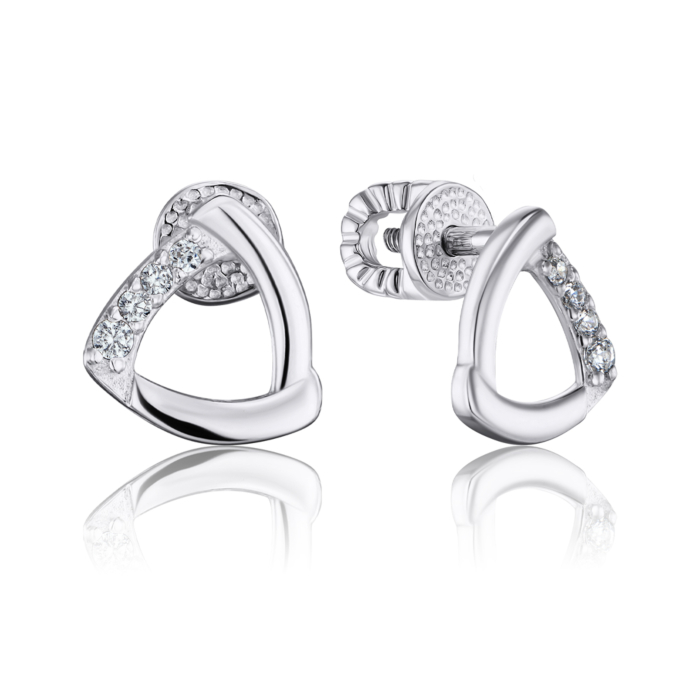 Срібні сережки-пусети з фіанітами. Артикул 41115/12/1/36