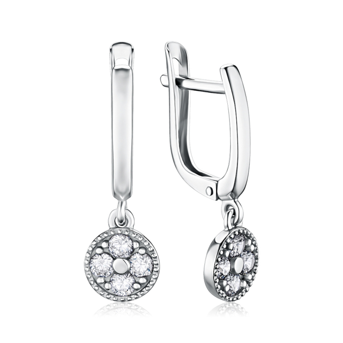 Срібні сережки з фіанітами 41136/12/1/52