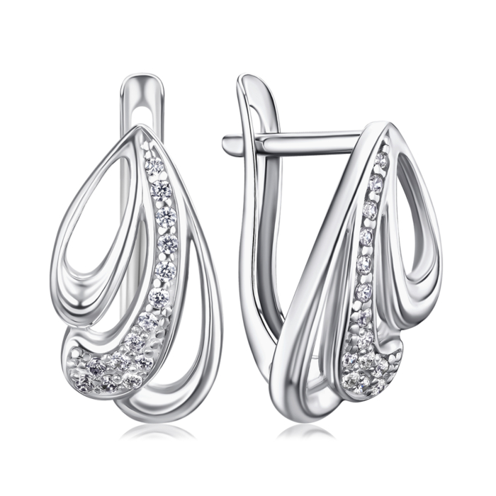 Срібні сережки з фіанітами 41141/12/1/323