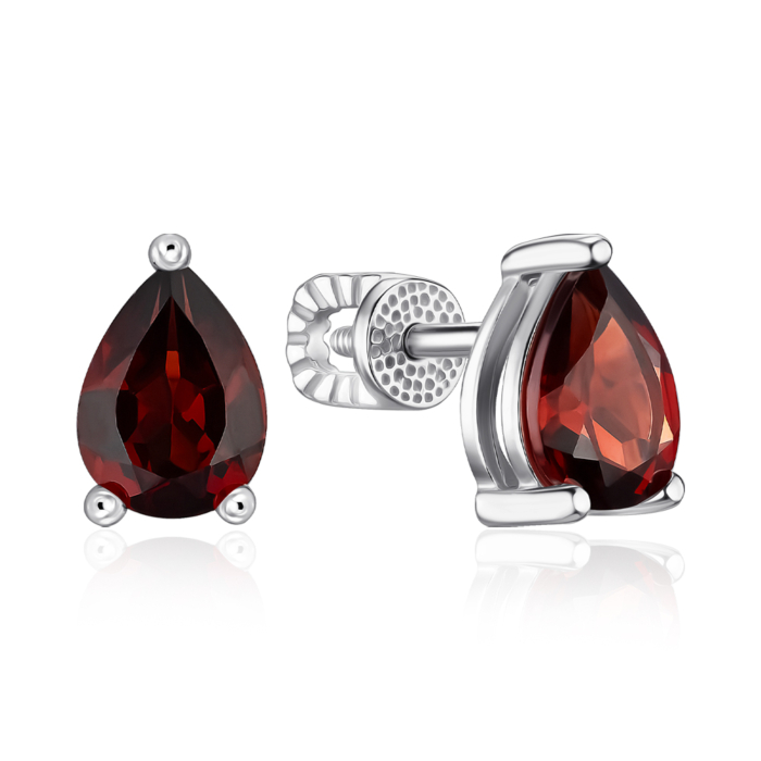 Срібні сережки з гранатом 41160/12/1/6495