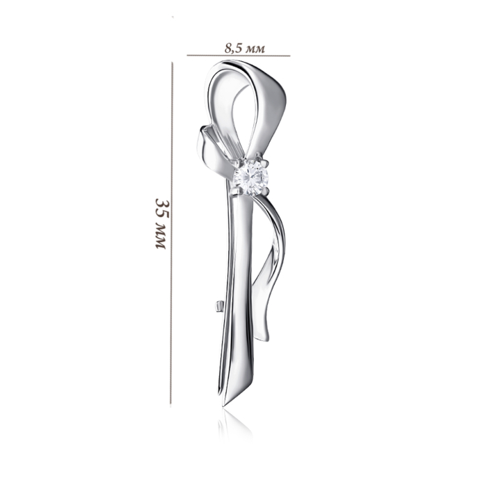 Срібна брошка з фіанітом 4116/12/1/53