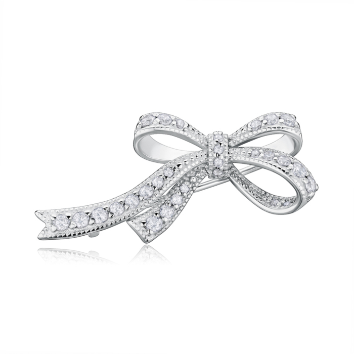 Срібна брошка з фіанітами. Артикул 4117/12/1/117