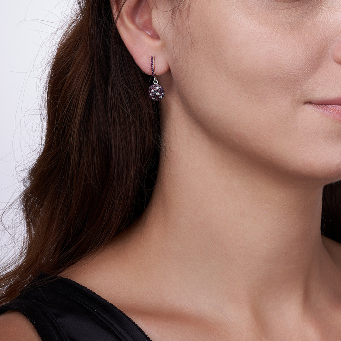 Серебряные серьги с фианитами. Артикул 41194/12/1/4098