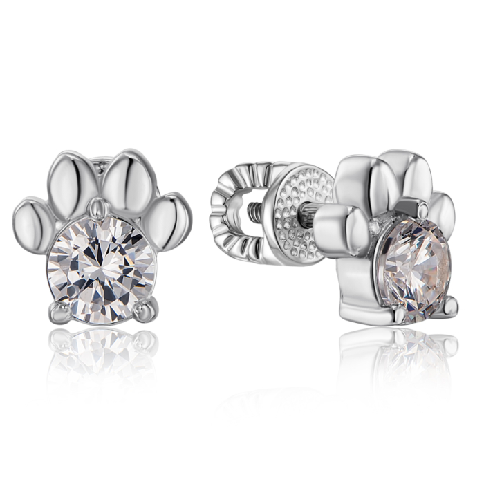 Срібні сережки-пусети з фіанітами. Артикул 41201/12/1/29