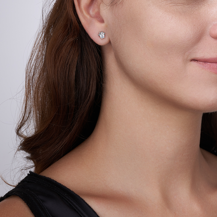 Срібні сережки-пусети з фіанітами. Артикул 41201/12/1/29