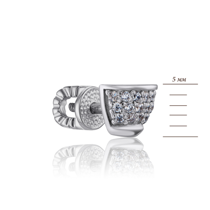 Серебряные серьги-пуссеты с фианитами. Артикул 41212/12/1/42