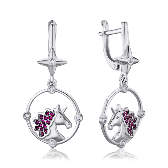 Срібні сережки з фіанітами 41228/12/1/4160