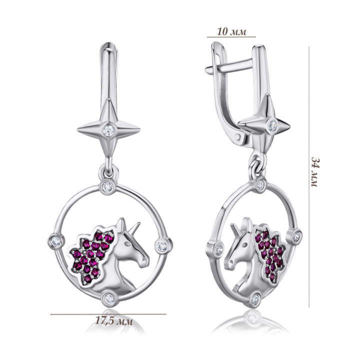 Срібні сережки з фіанітами 41228/12/1/4160