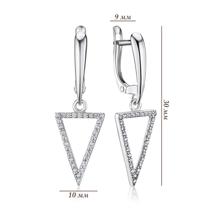 Срібні сережки з фіанітами. Артикул 41238/12/1/323