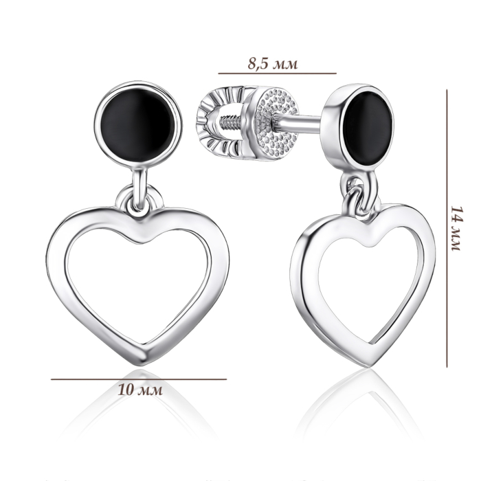 Срібні сережки з емаллю. Артикул 41239/12/1/389