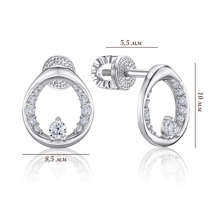 Срібні сережки з фіанітами 41261/12/1/1097