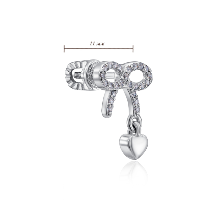 Серебряные серьги-пуссеты с фианитами. Артикул 41266/12/1/42