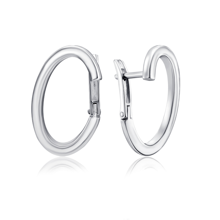 Серебряные серьги без вставки. Артикул 41269/12/1