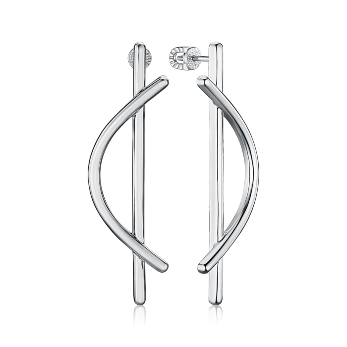 Срібні сережки без вставки 41283/12/1