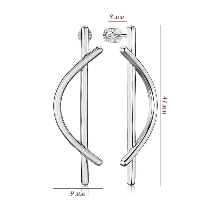 Срібні сережки без вставки 41283/12/1