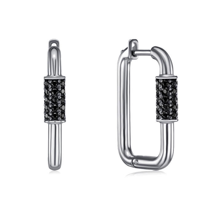 Серебряные серьги с фианитами. Артикул 41288/12/1/348