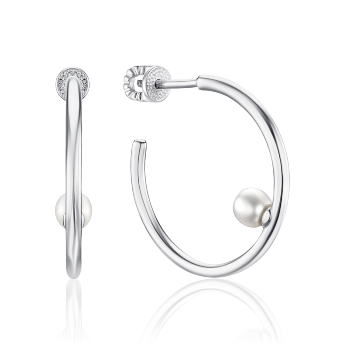 Серебряные серьги-трансформеры с жемчугом. Артикул 41289/12/1/2154