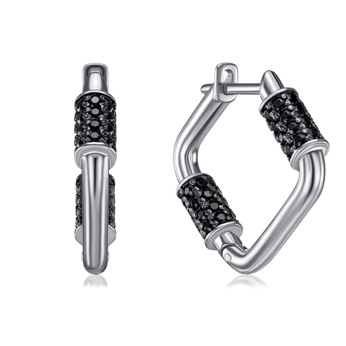 Срібні сережки з фіанітами. Артикул 41291/12/1/348