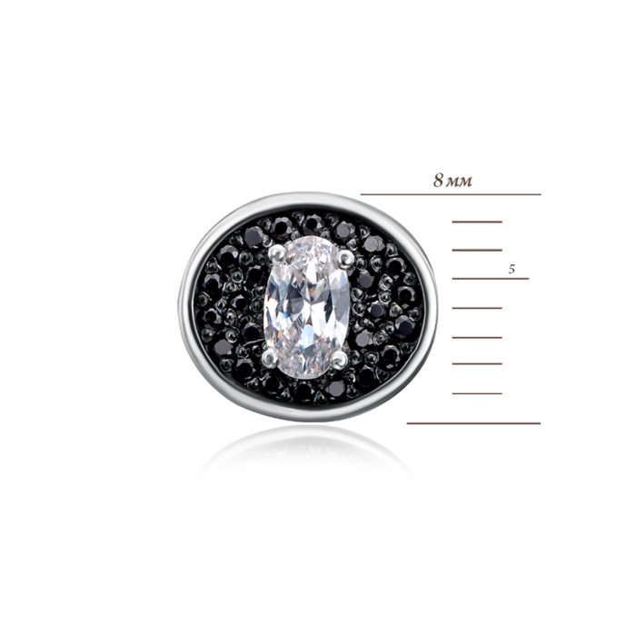 Серебряные пуссеты с фианитами. Артикул 41296/12/1/4299