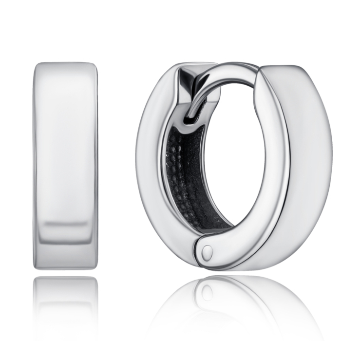 Серебряные серьги-конго без вставки. Артикул 41303/12/1