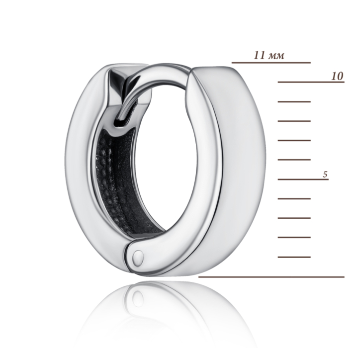 Серебряные серьги-конго без вставки. Артикул 41303/12/1