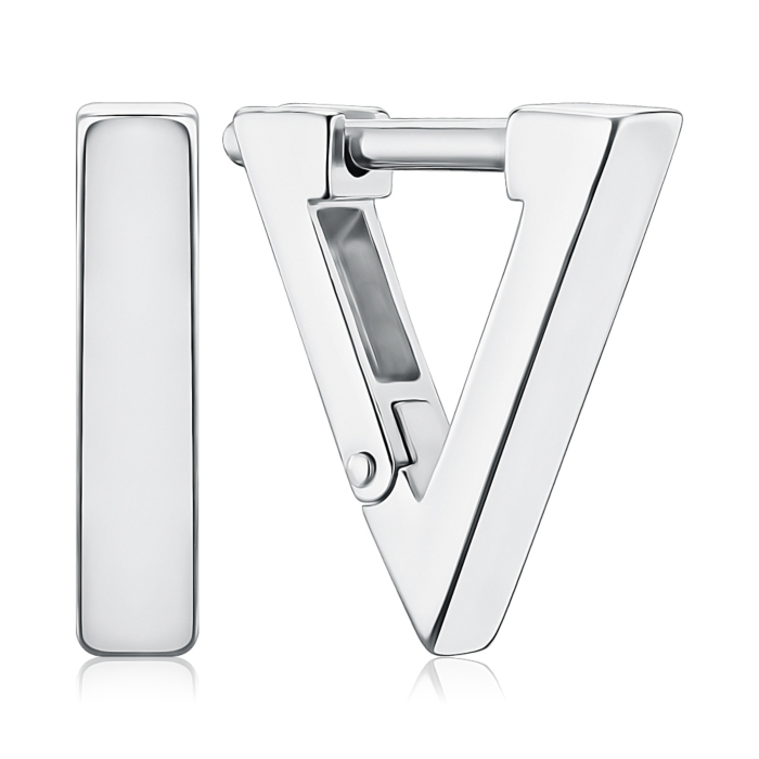 Серебряные серьги без вставки 41305/12/1