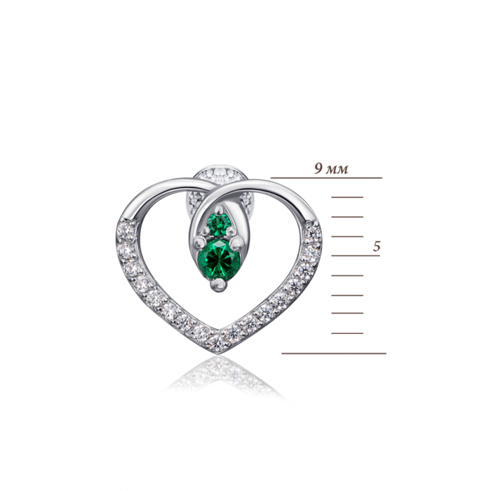 Срібні сережки-пусети з фіанітами. Артикул 41308/12/1/4267