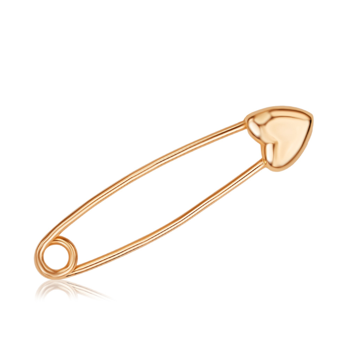 Золота брошка "Серце" без вставки 4130/01/0