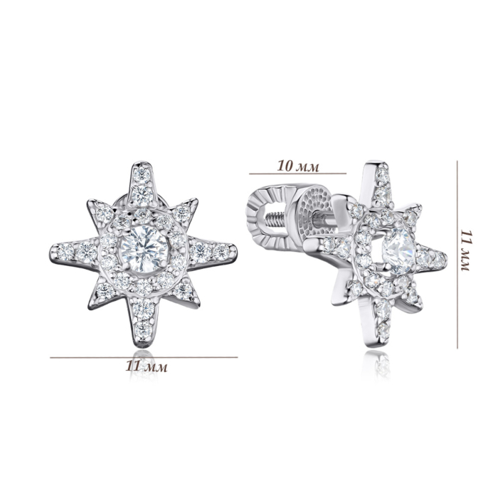 Срібні сережки з фіанітами 41311/12/1/409