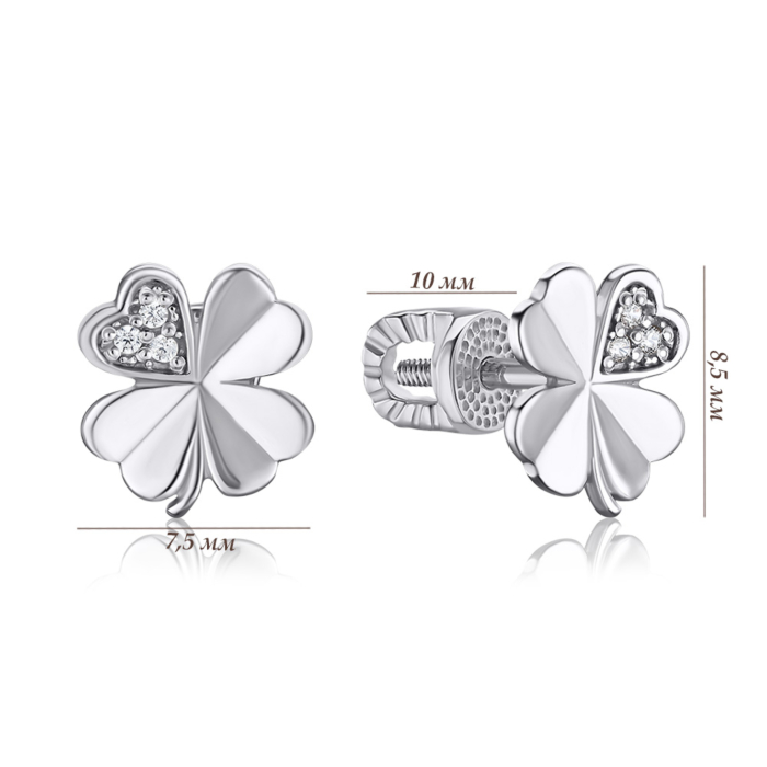 Срібні сережки з фіанітами 41316/12/1/42